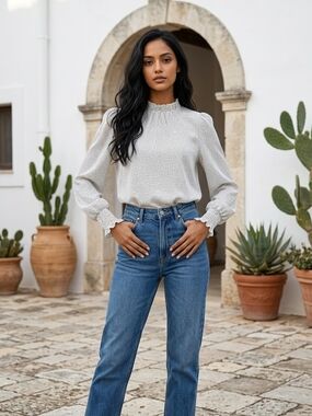 Jasmine & Juliana Black And White Blouse.
